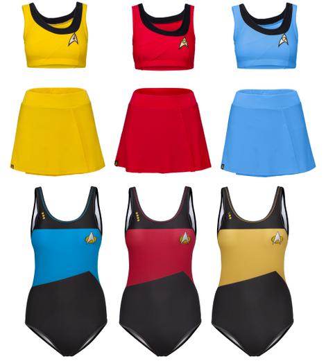 Illustration for article titled Beam Down to the Beach in These Red Star Trek Swimsuits at Your Own Risk